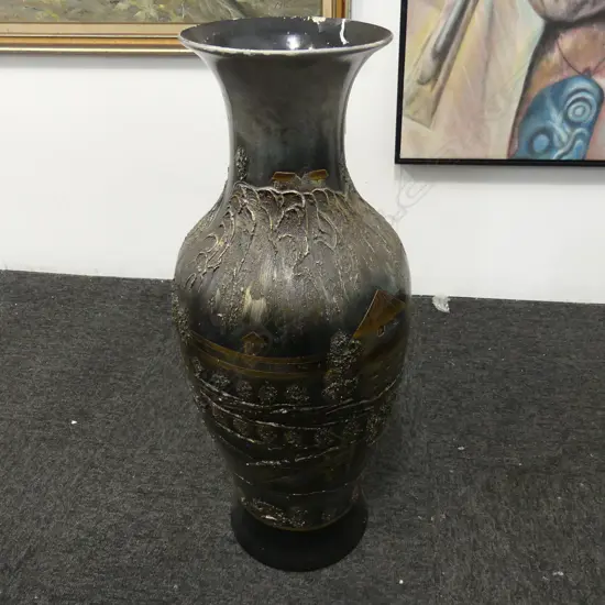 ORIENTAL BLACK FLOOR VASE H.615mm
