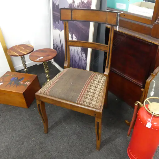 ANTIQUE DINING CHAIR w. KELIM SEAT