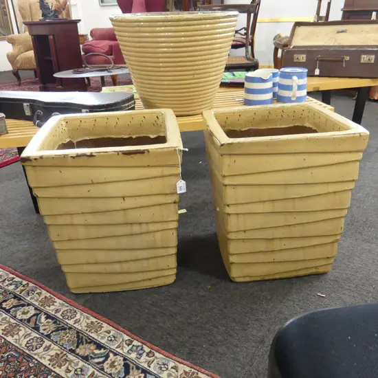 PR SQUARE GLAZED GARDEN POTS H.460mm