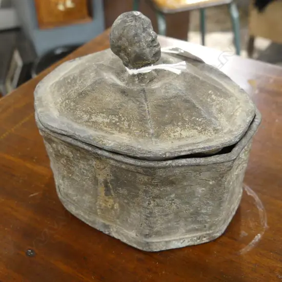 ANTIQUE LEAD TOBACCO BOX W.125mm