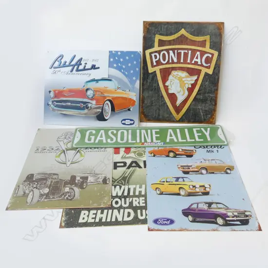 6 REPRO AUTOMOTIVE TIN SIGNS