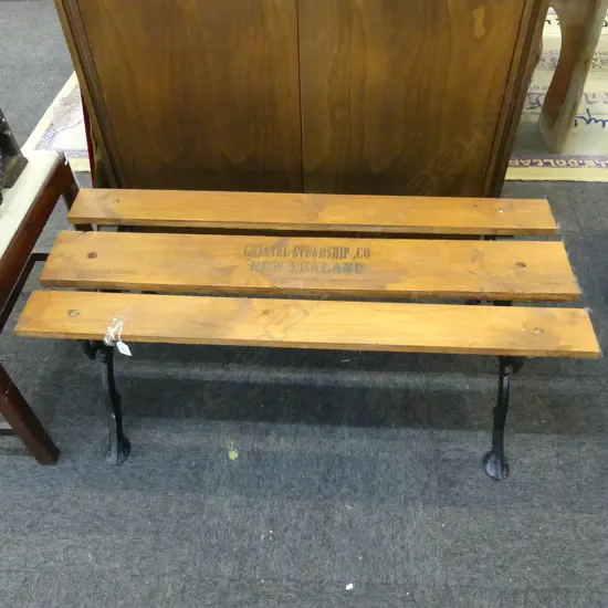 GARDEN BENCH L.1030mm 'COASTAL STEAMSHIP CO' STENCIL 