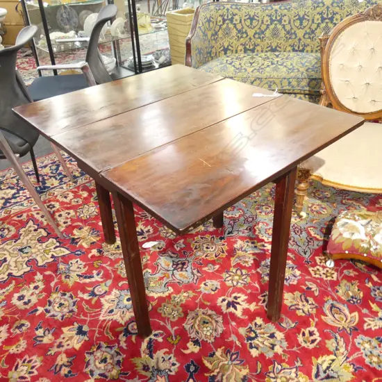 GEORGE III MAHOGANY DROP SIDE TABLE 750x310x715mm