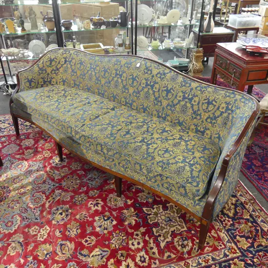 SOFA, BLUE UPHOLSTERY 2200x750x840mm cat scratches