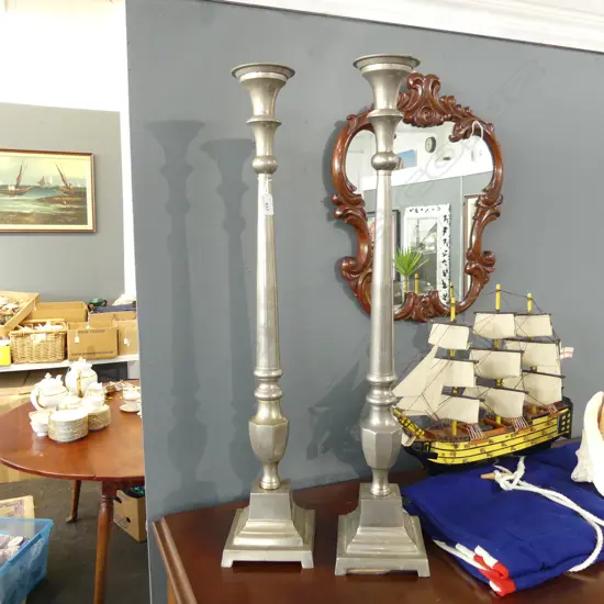 PR LG SILVER METAL CANDLESTICKS H.790mm