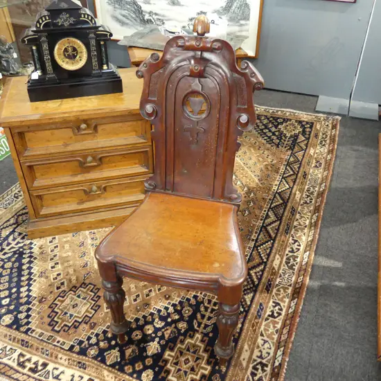 VICTORIAN SHIELD BACK HALL CHAIR
