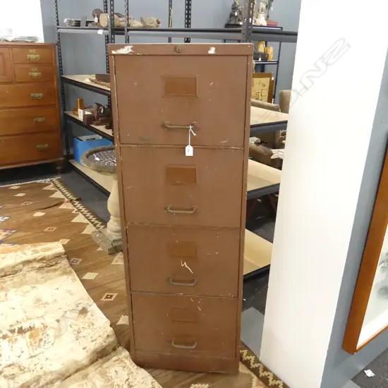 INDUSTRIAL STYLE 4 DRAWER MEDAL FILING CABINET 460x630x1320mm