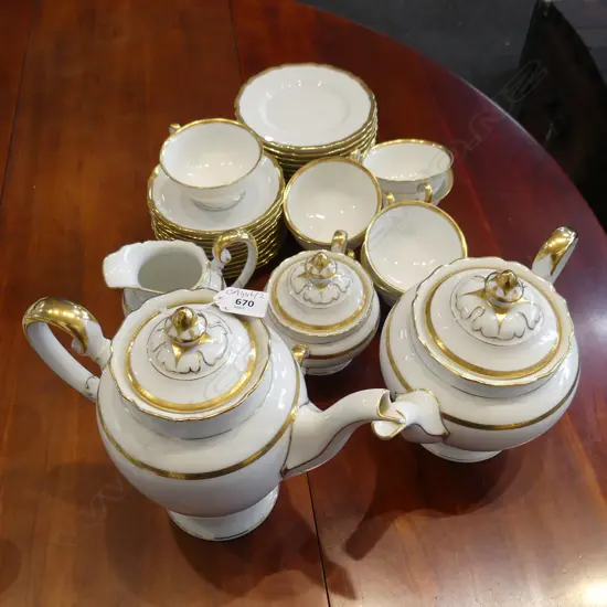LG HUTSCHENREUTHER 'MADELEINE' TEA SET + COFFEE POT (SPOUT AF)