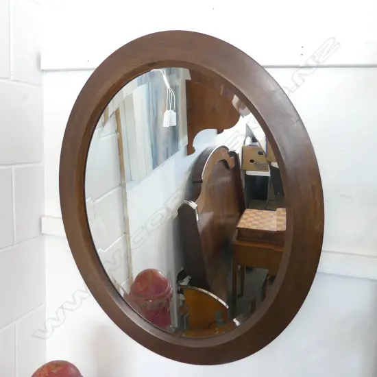 OVAL MIRROR, WOODEN FRAME 810x660mm
