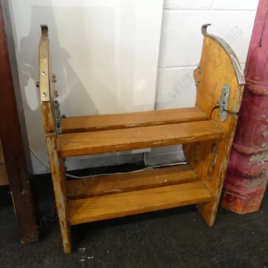 TEAK FOLDING BOAT LADDER W.540mm