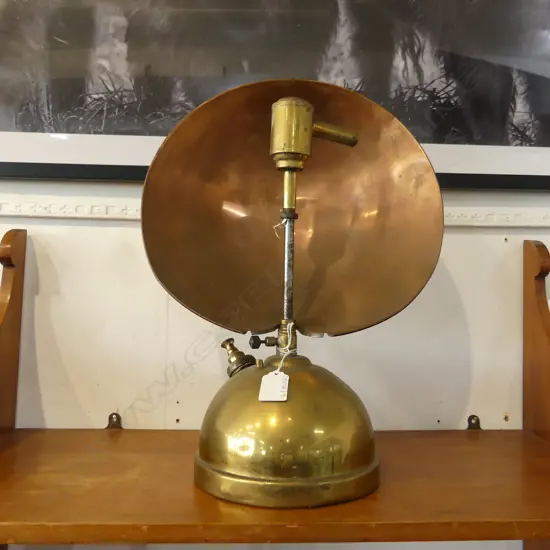 VINTAGE BRASS & COPPER HEAT LAMP H.420mm
