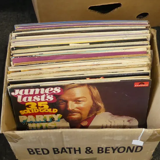BOX VINTAGE LP RECORDS: JAMES LAST + NOEL COWARD ETC