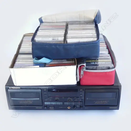 PIONEER CASSETTE PLAYER.  MODEL CT/W505R PLUS CASSETTES IN CASES ETC