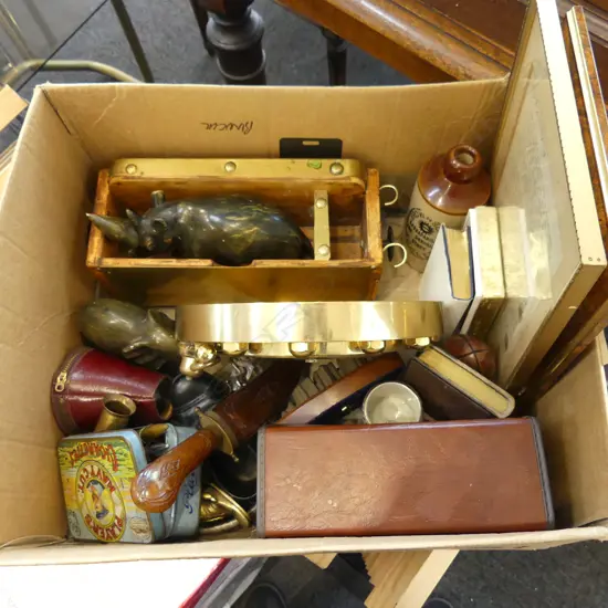 ASST. ITEMS; BULLETS, CASED BINOCULARS, BAROMETER ETC