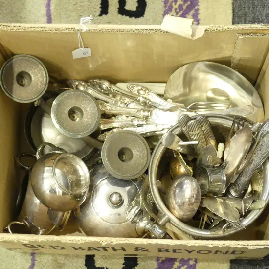 BX SILVER PLATE, CUTLERY BACHELORS TEASET CANDLEABRA FISHSET ETC 