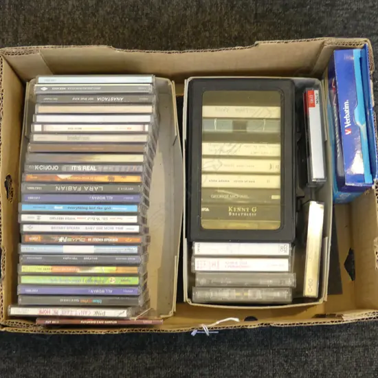 ASSORTED CD & CASSETTES & COMPUTER CD