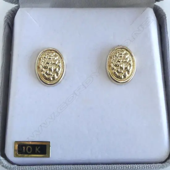 PR 10ct OVAL EARRINGS 0.62gm