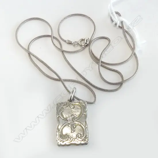 STG SILVER NECKLACE w. VINAIGRETTE PENDANT 8gms
