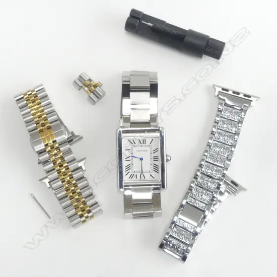 GENTS S/S WRIST WATCH + 2 STRAPS