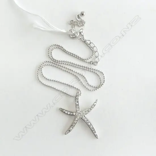 STARFISH SILVER PLATE & CZs ON CHAIN