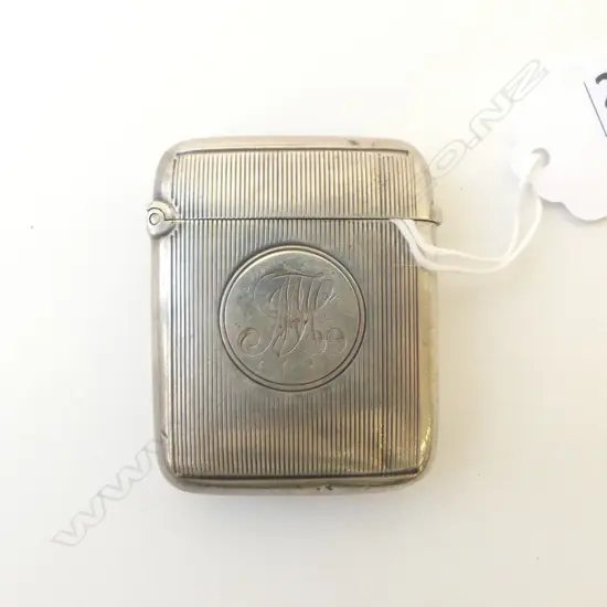 Birmingham 1876 LGE SILVER VESTA LINEAL MACHINE ENGRAVED 