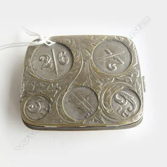 SILVER PLATE COIN HOLDER 5 compartment 2/- etc