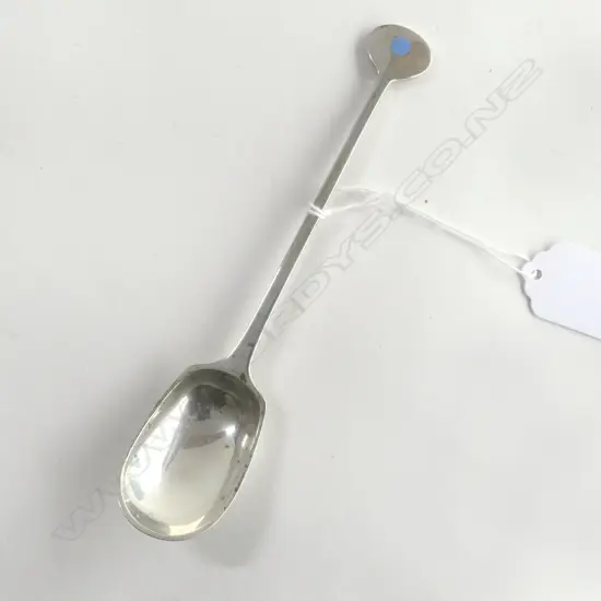 HANS HANSEN STG SILVER SPOON w. BLUE ENAMEL DOT L.170mm 44gms
