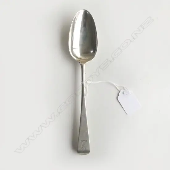 EARLY GEORGE II SILVER BOTTOM MARKED TABLE SPOON 60gms by London 1775? Thomas Wallis I 