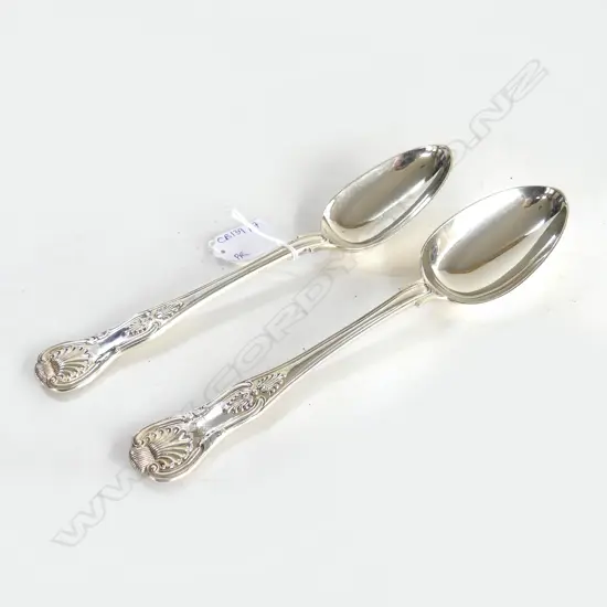 PR STG SILVER SERVING SPOONS, LONDON 1854,55 215gms