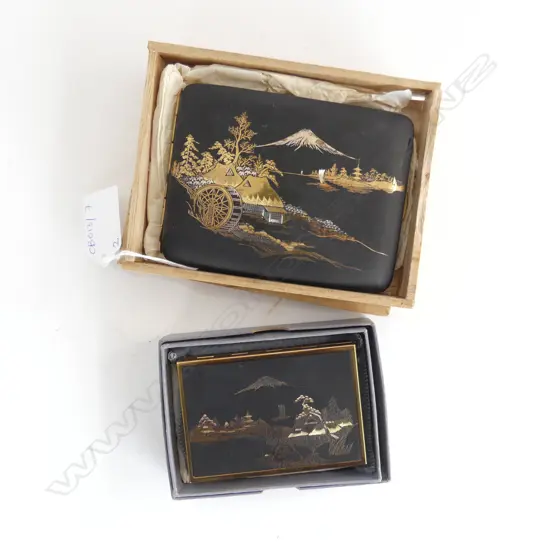 JAPANESE CIGARETTE CASE 105x85mm + MUSIC BOX 80x55mm