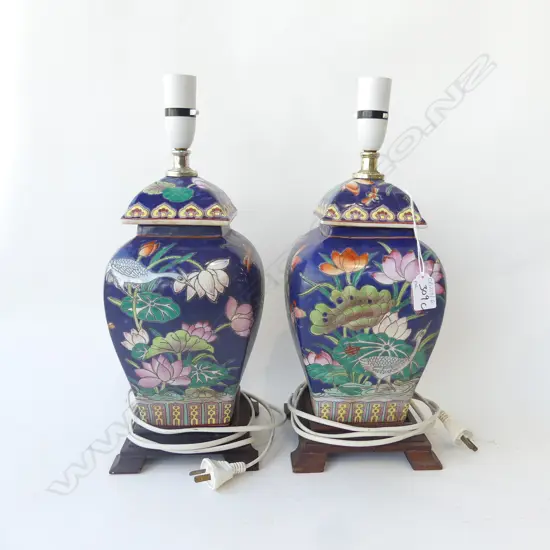 PR ORIENTAL CERAMIC LAMP BASES (NO SHADES) H.410mm