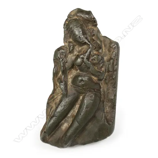 (T85) An old Tibetan carved basalt temple frieze fragment of Avalokitesvara,age unknown but probably c.13-14thC or older