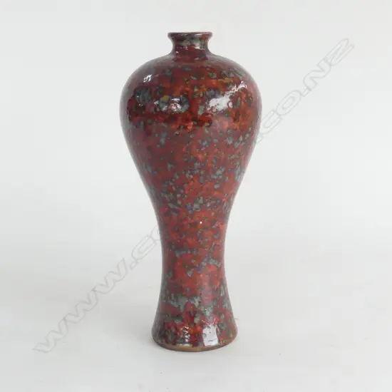 ORIENTAL VASE, SPECKLED RED GLAZE H.225mm