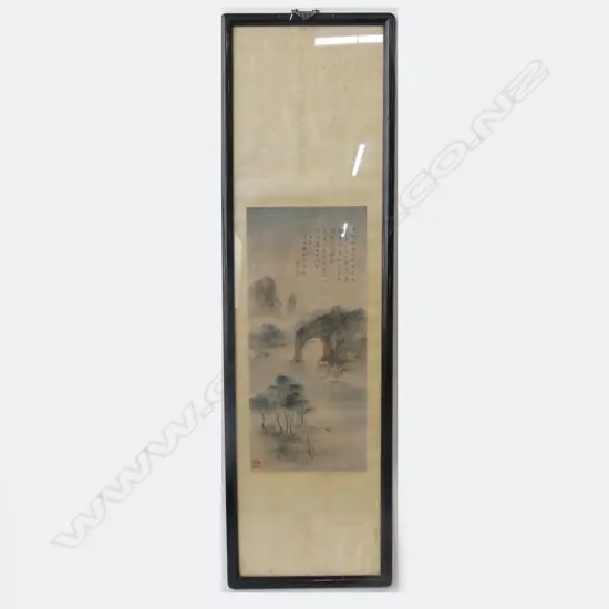 VINTAGE CHINESE SIGNED W/C POEM H1150 W330MM