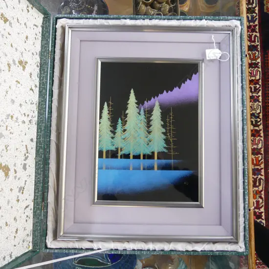 CASED JAPANESE WAJIMA LACQUERWARE ARTWORK 500x400mm overall