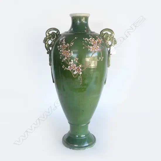 LG GREEN ORIENTAL FLOOR VASE (REPAIRS) H.560mm
