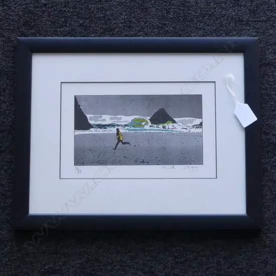 **RTV** GRAHAM KIRK UNTITLED LTD ED LITHO 36/88 Signed 1999 110 x 200mm Muka Youth Print