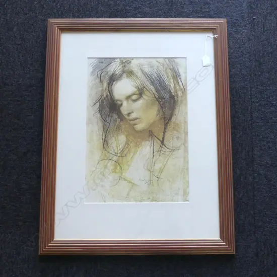 LARGE SIGNED PRINT PRETTY GIRL H820 L620MM