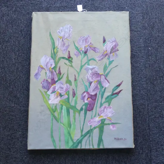 VINTAGE OIL ON CANVAS IRISIS SIGNED P FURRIER 1936 H680 L470MM