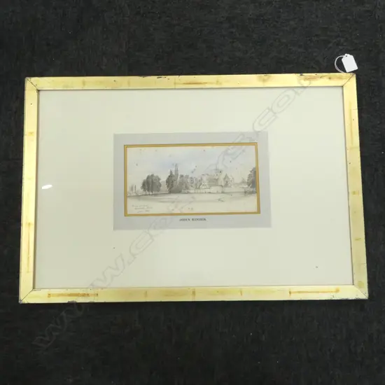 JOHN KINDER 'CHURCH OF THE CROSS, WINCHESTER, HUNTS. JUNE 1839' PENCIL SKETCH 130x245mm FOXING