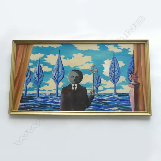 MICHAEL DOWNEY 'THE SENTINEL OF THE SEA OPEN SEA' OIL ON BOARD 1987 385x745mm