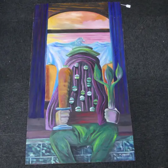 MICHAEL DOWNEY 'THE CELEBRATION III' ACRYLIC ON BOARD, 2000 1200x695mm