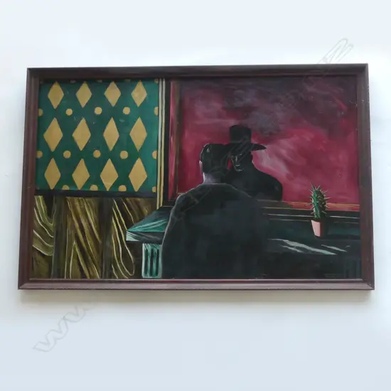 MICHAEL DOWNEY 'PORTRAIT OF MR. X' OIL ON BOARD, 1990 565x905mm