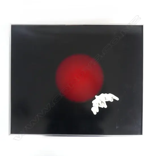 J J ROCHE 1977 ENAMEL MODERNIST PAINTING. Signed & dated verso 480 x 580mm