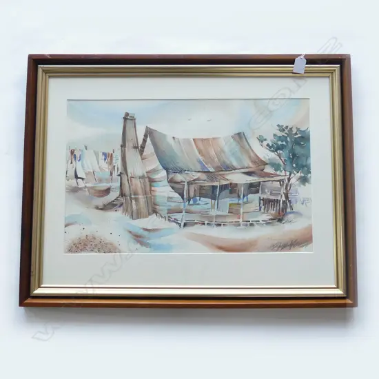 TED SHERWIN, OLD COTTAGE W/C, SIGNED, 335 x 530mm