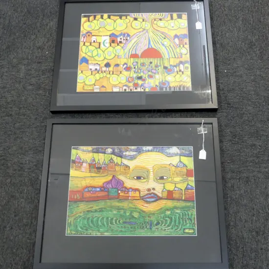 2 HUNDERTWASSER PRINTS 315x440mm