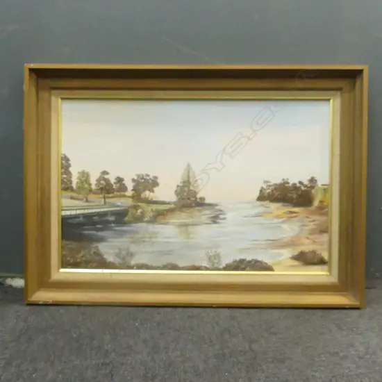 OIL ON BOARD OREWA BEACH SIGNED HARRY POTTER H610 L860MM