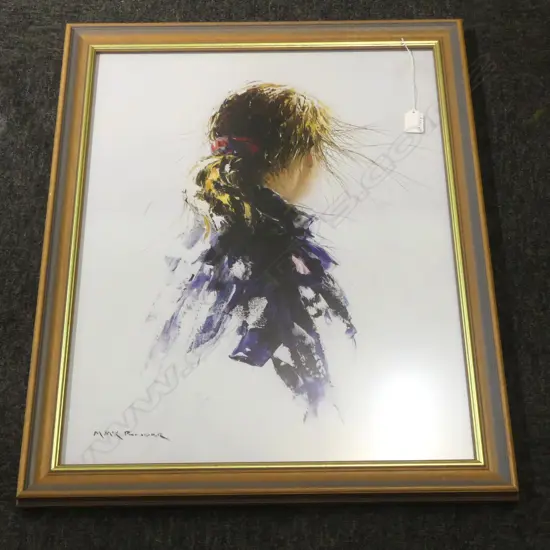 MICHAEL PONDER, ABSTRACT PORTRAIT, YOUNG WOMAN FACING AWAY, SIGNED PRINT 12/350 590x445mm