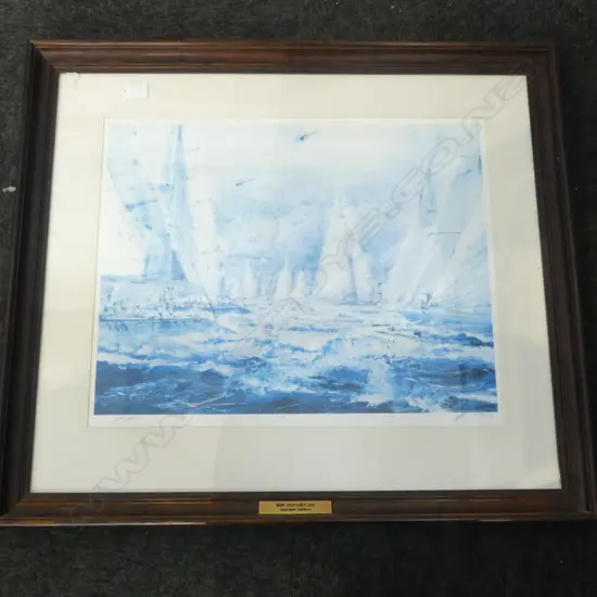 SIGNED NUMBERED PRINT THE DEPARTURE AUCKLAND HARBOUR H650 L760MM