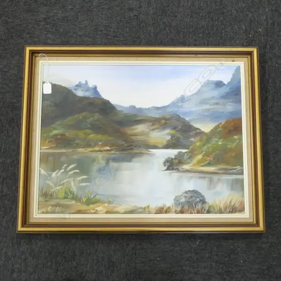 OIL ON BOARD WHANGAREI HEADS BY V ANDERSON H550 L700MM